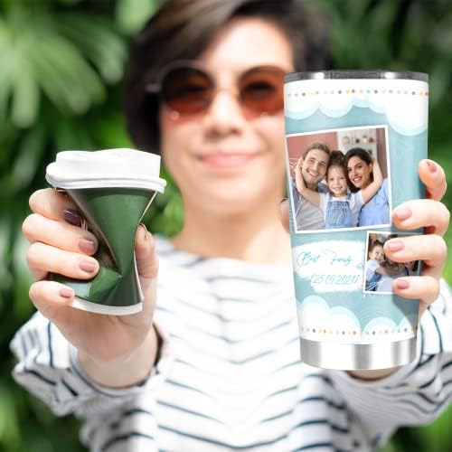 AizelMae Kişiselleştirilmiş Kahve Bardak, Özelleştirilmiş Adı Metin Yıl, Aile Fotoğraf Resim Çerçevesi Bardak, Hediyeler İçin