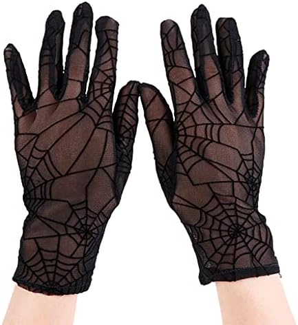 SANGHAİ Nefes Dantel Mitten UV Koruma Koruyucu Cadılar Bayramı Örümcek Web Eldiven Açık Havada Spor Eldiven Dövme Kapak Up