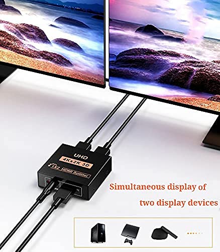 Hemery HDMI dağıtıcı 1 in 2 Out, 4 K 3D 1080 P HDMI Dağıtıcı Adaptör Kablosu 1 için 2 Yönlü PS4 için, Xbox, LED, LCD, DVD, Oynatıcı,