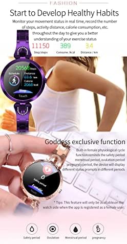 Kadınlar için akıllı saatler Android Telefon Samsung ıOS iPhone Uyumlu, IP67 Su Geçirmez Smartwatches w / Kan Basıncı Monitörü,