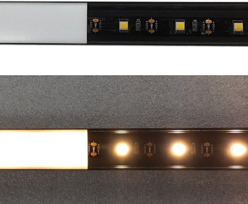 50-Pack U-Şekil Siyah LED Alüminyum Kanal Sistemi 6.6 ft/2 M LED Profil ile Sütlü Beyaz Kapak, Uç Kapakları ve Montaj Klipleri