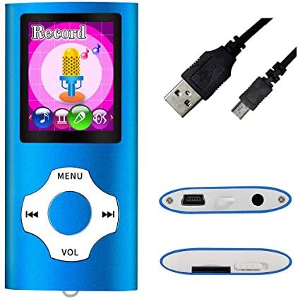 WOWSYS MP3 / MP4 Taşınabilir Oynatıcı, 1.8 İnç LCD Ekran ve Kart Yuvası, Max Destek 64 GB TF Kart, Darkblue