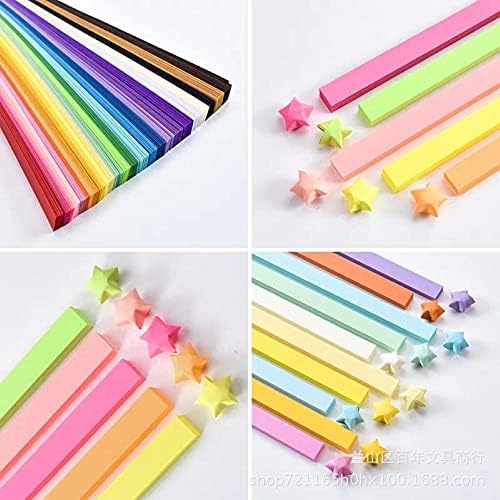 Guhao Origami Yıldız Kağıt, kağıt Şeritler Pastel Katlanır Şeritler Yıldız Origami Kağıt Şeritler, DIY Kağıt Glitter Origami