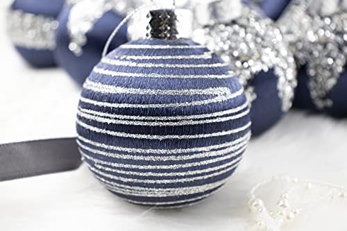 12 Pcs 4 Noel Topları, noel Ağacı Süsler Asılı Noel ev dekorasyonu için Noel Ağacı Tatil Düğün Parti Dekorasyon (Mavi)