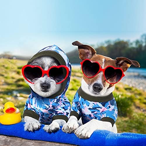 2 Parça Kamuflaj Köpek Temel Hoodies Sevimli Pet Gömlek İlkbahar ve Sonbahar Pet Giysi, yumuşak ve Rahat Köpek Giysileri