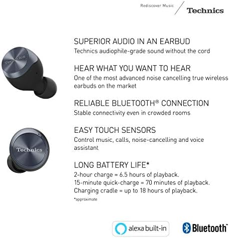 Teknikleri Endüstri Lideri Gürültü Önleyici Gerçek Kablosuz Kulaklıklar / Bluetooth Kulaklıklar | Çift Hibrit Teknoloji, Hi-Fi