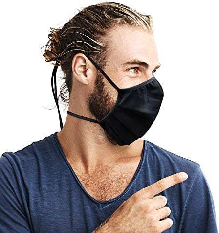 Purıan Yüz Maskesi Yetişkin XL (Ekstra Büyük) Sakallı Erkekler için / Siyah Kayışlar Hızlı Fit Kordon Kilidi ile Tüm Gün Kullanım
