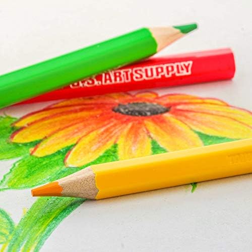 ABD Sanat Kaynağı 48 Parça Suluboya Sanatçı Sınıf Suda Çözünür Renkli Kalem Seti, Tam Boy 7 İnç Kalem Uzunluğu