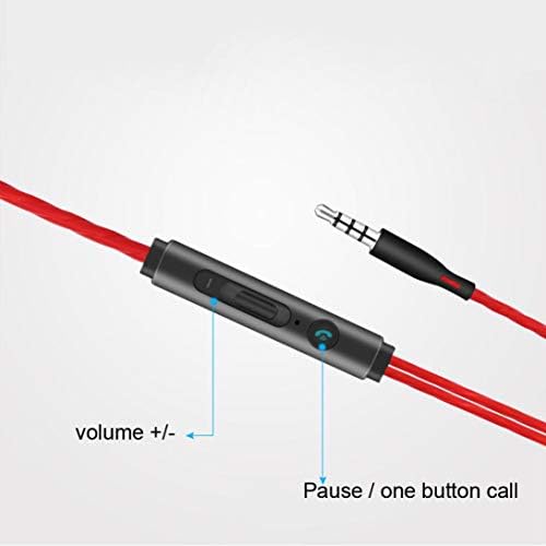 Sandistore evrensel kulak içi akşam yemeği bas Metal kulaklık kulaklık kulaklık mikrofon 3.5 mm cep telefonu için (Kırmızı)