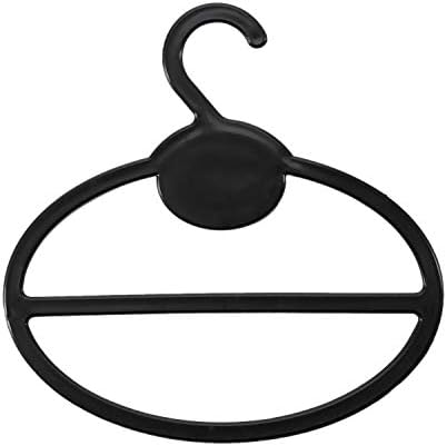 Ctzrzyt 5X Eşarp Şal Kravat Tutucu Organizatör Oval Plastik Askılar Depolama Askıları Siyah Boyut:13.5 cm (Uzunluk)×12.5 cm(Çap)×13.5