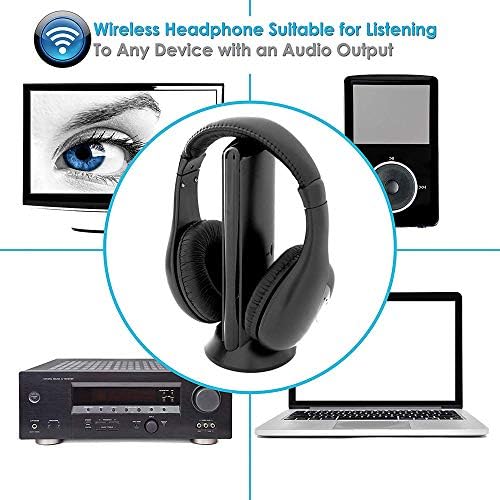 Stereo Kablosuz Aşırı Kulak Kulaklıklar RF Yüksek Sadakat ile İzleme + FM Radyo için TV Dizüstü MP3 Çalarlar-Dahili Mikrofon
