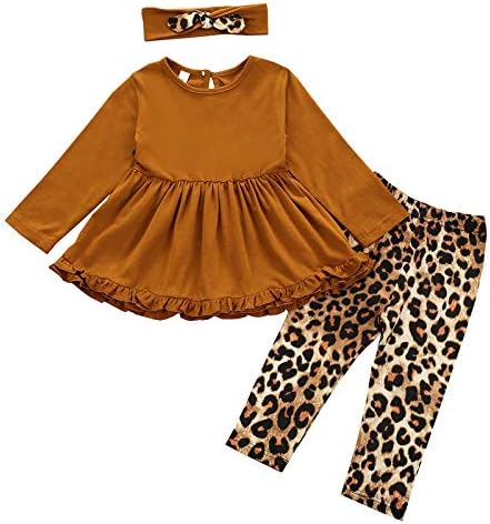Toddler Bebek Kız Fırfır Güz Kıyafetler Uzun Kollu Üst Setleri Tayt Pantolon Kış Giysileri