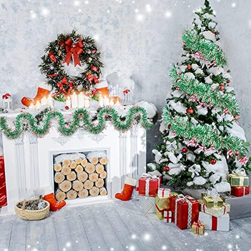 6 Parça Noel Tinsel Garlands Karışık Renkler Metalik Büküm Garlands Noel Ağacı Tinsel Süslemeleri Asılı Noel Çelenk Süslemeleri
