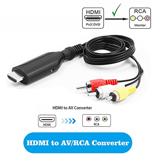 HDMI AV 3RCA CVBS Dönüştürücü Video Ses Adaptörü kadar 4K30hz Destekler PAL / NTSC Çıkışı için Roku Streaming Sopa, Yangın Sopa,