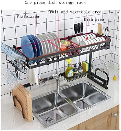Mutfak için Bulaşık Rafları Siyah Paslanmaz Çelik mutfak rafı Bulaşık Makinesi Lavabosu Bulaşık Rafının Üstünde Bulaşık Depolama