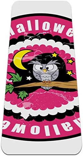 Siebzeh Mutlu Cadılar Bayramı Gece Baykuş Premium Kalın Yoga Mat Çevre Dostu Kauçuk Sağlık ve Fitness Kaymaz Mat Her Türlü Egzersiz
