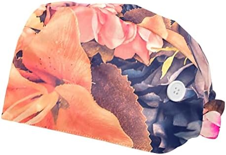 Saf Koyu Mor Desen Çalışma Kap Düğmeleri ve Ter Bandı ile Ayarlanabilir Kravat Geri Kabarık Şapka Kadın Erkek için
