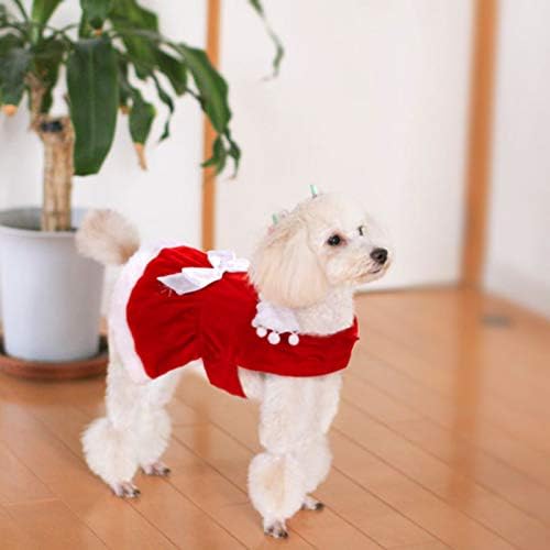 Queenmore Kız Köpek Noel Kostüm Ayarlanabilir Noel Baba Pet Etek Elbise için Küçük Köpekler, Yavrular, Kediler