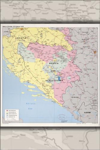 24 x36 Galeri Afiş, CIA haritası Bosna Hersek ve Hırvatistan 1995