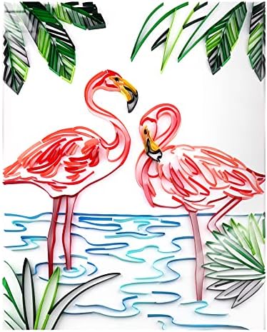 Yetişkinler için Woodbests Kağıt Telkari Boyama Kiti - Flamingo, Quilling Kitleri Quilling Kağıt Boyama El Yapımı Zanaat DIY