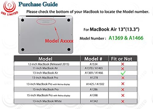 UESWİLL Pürüzsüz Mat Sert Kabuk Kılıf Kapak ile Uyumlu 2010-2017 Yayın MacBook Hava 13 inç ( Model A1466 / A1369) + Mikrofiber