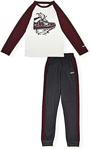 Hind Boys 4-Piece Aktif Uzun Kollu Hızlı Kuru T-Shirt ve Atletik Jogger Sweatpant Seti Çocuk Giysileri Spor ve Koşu için