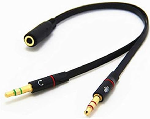 hudiemm0B Y Splitter Kablo Kulaklık Adaptörü, 3.5 mm Stereo Ses Kadın 2 Erkek Kulaklık Mikrofon Y Splitter Kablo Adaptörü