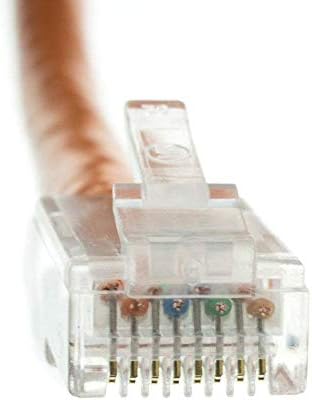 CABLECHOİCE Cat6 Ethernet Kablosu (5 Feet - Turuncu) - Altın Kaplamalı 24AWG Ağ Kablosu RJ45 Önyüklenmeyen Konektör-10 Gigabit