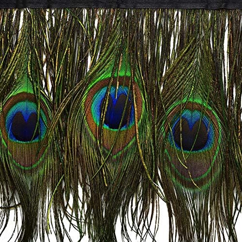 AİLİDON AN918 10 Metre Doğal Tavuskuşu Tüyü Düzeltir Saçak saten kurdele Tüyleri El Sanatları Kostümleri Giyim Düğün Dekorasyon