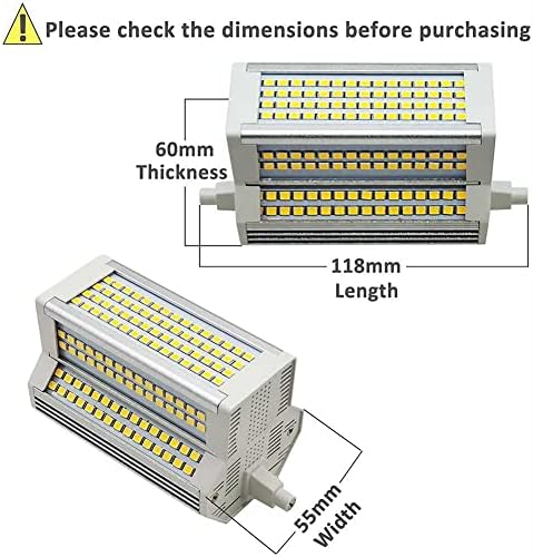 3000 K Dim 118MM R7S LED Ampuller, 50 W J Tipi 118MM Çift Uçlu LED R7S Baz 450-500 W Eşdeğer Işıklandırmalı Yedek Garaj için