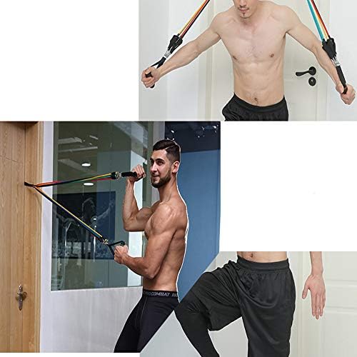 Direnç Bantları Seti-Kulplu Egzersiz Bantları, 100 lbs'ye kadar Fitness Egzersiz Bantları, Bacaklı Eğitim Tüpleri Ayak Bileği