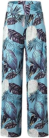 HONGJ Boho plaj pantolonları Womens için, 2021 Yaz Moda Baskılı Rahat Elastik Yüksek Bel Yoga Hippi Palazzo Pantolon