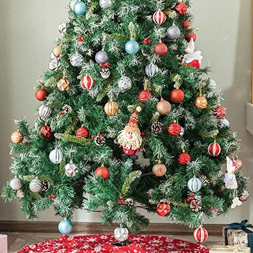 Atiming 60mm / 2.36 Noel Topları Baubles Süsler 12 adet Altın Parlak Mat Işıltılı Noel Ağacı Asılı Top Noel Ağacı Kolye Süslemeleri