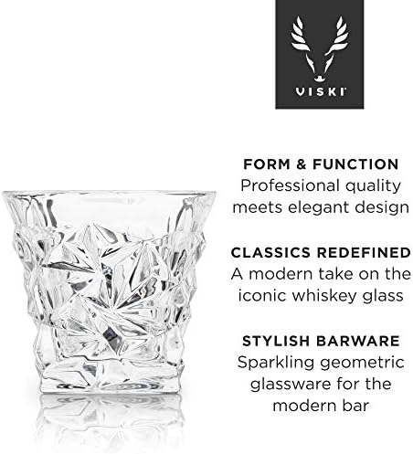 Viskı Gem Viski Tumblers 2 Set Kurşunsuz Prim Kristal Berraklığında, Çarpıcı Lowball Kokteyl, Scotch Cam Hediye Seti