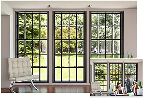 AOFOTO 5x3ft Iş Ofis Fransız Kanat Pencere Zemin Oturma Odası Kanepe Bitki Fotoğraf Arka Plan Iç Kanatlı Evde Çalışmak Modern