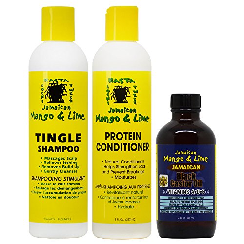Jamaikalı Mango ve Kireç Şampuanı + Saç Kremi 8 oz + Siyah Hint Yağı w/Vitamin Set