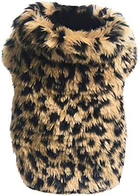 Köpek ceket Leopar baskı sıcak Pet köpek giyim moda Villus kazak küçük Doggie kedi giyim için