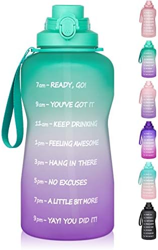 1 Galon Su Şişesi ile Zaman İşaretleyici ve Saman-128 oz BPA Ücretsiz Büyük Motivasyon Spor Su Şişesi Sızdırmaz Tritan Büyük