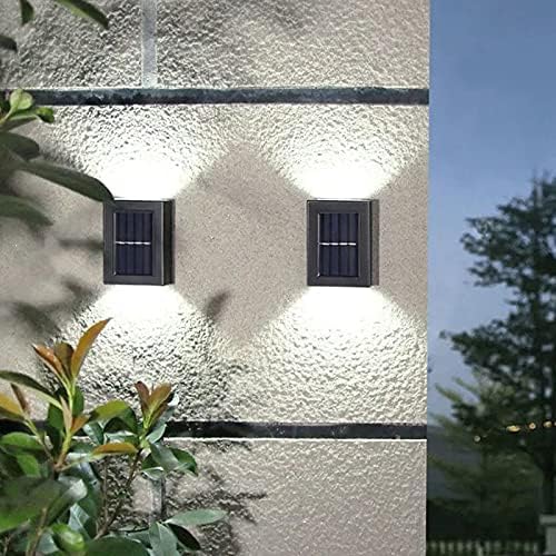 GXNINEF güneş duvar ışık IP56 Su geçirmez avlu bahçe duvar ışık LED Modern güneş bahçe dekoratif ışık, Whitelight
