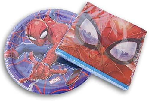 Marvel Örümcek Süper Kahraman Parti Paketi-Tabaklar ve Peçeteler