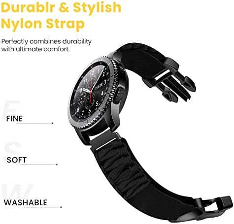 FAFAN Nefes Bantları için Uygun Samsung 22mm akıllı saat kayışı Naylon Dokuma Kayış 6.29 inç-8.66 inç Dayanıklı Spor Rahat Günlük