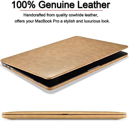 MacBook çantası Pro 16 2020 2019 Sürümü (Model: A2141), El yapımı Comfyable İnce Premium Deri İş Ayrılabilir Folio Kapak için