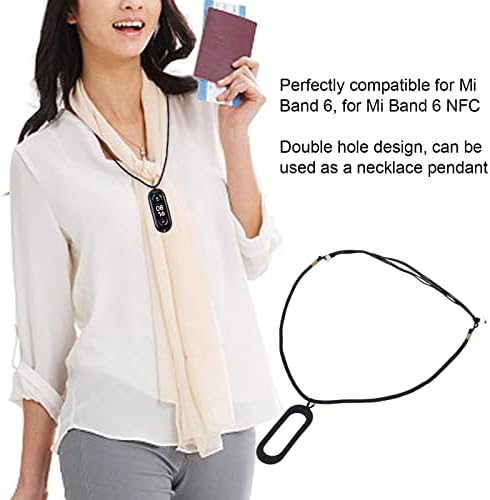 Shanrya Silikon Koruyucu Kapak, Mi Band 6 için Çift Delikli Tasarım Silikon Kılıf Mi Band 6 için NFC
