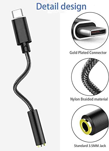 USB C için 3.5 mm Kulaklık jak adaptörü Kablosu, Tip-C Ses Kulaklık Dongle Tel Kordon Bağlamak için Samsung Galaxy S21 Ultra