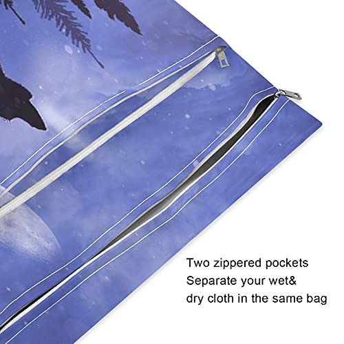 2 adet Bez Bebek Bezi ıslak kuru çanta Su Geçirmez Galaxy Kurt Ağacı Kullanımlık Yıkanabilir Seyahat Plaj Yoga spor Çantası Mayolar