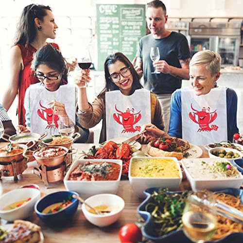 50 Adet Tek Kullanımlık Yetişkin Önlükler Istakoz Önlükler Plastik Komik Önlükler Deniz Ürünleri Restoranları ve Kerevit Partileri