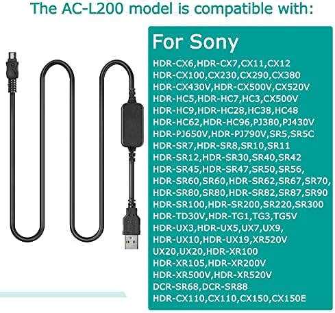 AC-L200 AC-L25A Mobil Güç Bankası USB şarj kablosu Sony Cyber-Shot Kamera ve Handycam DCR-IP/DVD / HC / SR / PC HDR-HC / UX