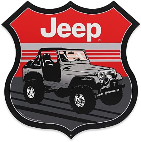 Açık Yol Markaları Jeep İkonik Güvenilir 4WD Yuvarlak Metal Tabela - Garaj, Dükkan veya İnsan Mağarası için Vintage Jeep Tabela