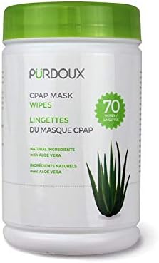 PURDOUX %100 Pamuklu CPAP Maskesi Aloe Vera ile Kokusuz Islak Mendil, 70 Mendil
