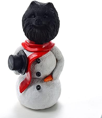 Pomeranian Siyah Jolly Holidog Kardan Adam Noel Dekorasyon Heykelcik Süsleme